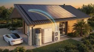 Melbourne home electrification upgrade with solar panels, battery storage, heat pump hot water and energy-efficient reverse cycle air conditioning in Victoria